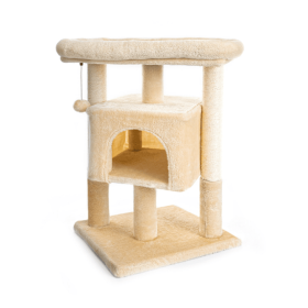 Pefilos 29inch Cat Tree Tower For Indoor Cats Cat Condo With Sisal Scratching Posts, Plush Perch, Cat Bed Furniture, Beige