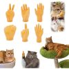 6 Pack Mini Hands for Cats, Tiny Hands for Cats, Crossed Cat Mini Hands