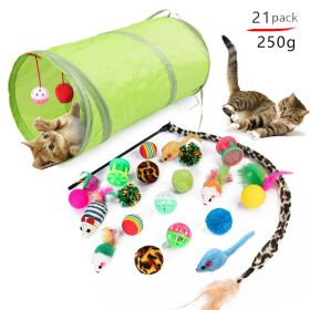 21 PCS Cat Toys Set Interactive For Indoor Cats With Cat Tunnel & Toys Balls & Crinkle Balls &etc.