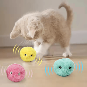 pack of 3; Cat Fluffy Toys Interactive Ball Catnip Cat Training Toy; Pet Playing Ball Squeaky Torch Sound Toy