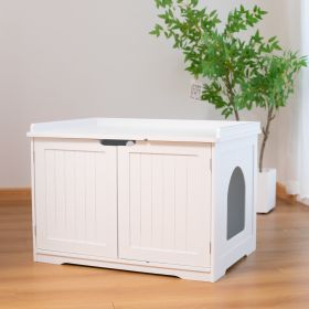 30"Litter box shell, hidden litter box furniture cabinet, indoor cat room side table, large pet box bedside table, litter box toilet