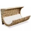 Cat Bed with Cushion Water Hyacinth 14.6"x7.9"x7.9"