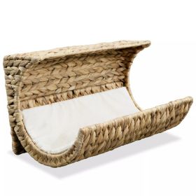 Cat Bed with Cushion Water Hyacinth 14.6"x7.9"x7.9"