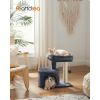 Cat Tree, Cat Tower with Sisal-Covered Scratching Post, Cat Condo with Padded Perch, for Small Spaces, Kittens, Smoky Gray