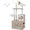 WoodyWonders Cat Tree with Litter Box Furniture Hidden Enclosure, 2-in-1 Modern Tower, Cat Condo with Scratching Posts