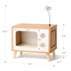 Mewoofun Cat House Wooden Condo Cat Bed Indoor TV-Shaped Sturdy Large Luxury Cat Shelter Furniture with Cushion Cat Scratcher