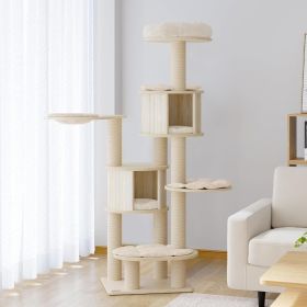 67' Tall Cat Tree Things for Cats Trees Extra Large Cat Tree - 8 Levels Wood Cat Tower W/Cat Condo Cats Accessories Pets Scraper