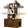 Cat Tree with Litter Box Enclosure for Indoor Big Cat and Large Cats 20 lbs Heavy Duty,with Scratching Posts Modern Cat Tower