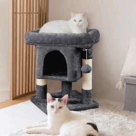 23.5in Cat Tree Tower, Cat Condo with Sisal-Covered Scratching Posts, Cat House Activity Center Furniture for Kittens, Cats