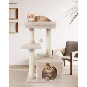 Cute Tree Kitten Tower for Indoor Cat Condo Sisal Scratching Posts with Jump Platform Furniture Activity Center Play