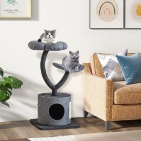 Cat Tree with Curved Metal Supporting Frame for Large and Small Cats