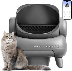 M1 Open-Top Self Cleaning Cat Litter Box, Automatic Cat Litter Box with APP Control, Odor-Free Waste Disposal