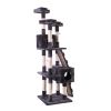 67'' Multi-Level Cat Tree Tower, Kitten Condo House with Scratching Posts, Kitty Play Activity Center, Gray