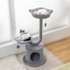 42 Inch Tall Cat Tower with Curved Metal Supporting Frame for Large and Small Cats