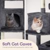 65 inch Cat Tree Cat Tower for Indoor Cats, Large Multi-Level Cat Play House Condo Furniture with Padded Platform Beds, Large Cozy Condos