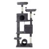 65 inch Cat Tree Cat Tower for Indoor Cats, Large Multi-Level Cat Play House Condo Furniture with Padded Platform Beds, Large Cozy Condos