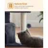 Cat Tree, Cat Tower with Sisal-Covered Scratching Post, Cat Condo with Padded Perch, for Small Spaces, Kittens, Smoky Gray