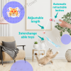 Cat Toy Two Product Sets, Including Retractable Laser Cat Toy Stick + Intelligent Bird Call Cat Toy Interactive Ball, Pet Fun Products