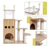 (Do Not Sell on Amazon) Modern Wooden Cat Tree Multi-Level Cat Tower With Fully Sisal Covering Scratching Posts