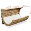 Cat Bed with Cushion Water Hyacinth 14.6"x7.9"x7.9"