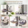 Floor to Ceiling Cat Tree with 93"-107" Adjustable Height