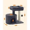 Cat Tree, Cat Tower with Sisal-Covered Scratching Post, Cat Condo with Padded Perch, for Small Spaces, Kittens, Smoky Gray