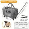 Cat Dog Carrier with Wheels Airline Approved Rolling Pet Carrier with Telescopic Handle Shoulder Strap