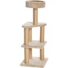 Cat Tree Indoor Climbing Activity Tower with Scratching Posts, multi-level, Large, 17.7" x 45.9", Beige