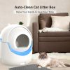 Self-Cleaning Cat Litter Box, Automatic Cat Litter Box for Multiple Cats with APP Control/Safety Protection