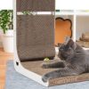 Indoor L Shaped Cat Scratcher with Cat Interactive Toy Cardboard 23.62in High Lounge Bed