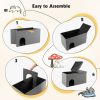 Cat Litter Box Enclosure Hidden Furniture with Urine Proof Litter Mat