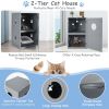 2-tier Litter Hidden Cat House With Anti-toppling Device