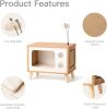 Mewoofun Cat House Wooden Condo Cat Bed Indoor TV-Shaped Sturdy Large Luxury