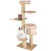 Modern Tall Cat Tree Tower with Scratch Posts and Washable Mats