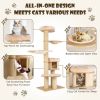 Modern Tall Cat Tree Tower with Scratch Posts and Washable Mats