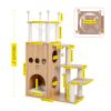 (Do Not Sell on Amazon) Modern Wooden Cat Tree Multi-Level Cat Tower With Fully Sisal Covering Scratching Posts