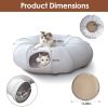 Indoor Cat Tunnel Bed with Interactive Hanging Ball Circle Cat Tunnel Cooling Fabric Central Soft Mat Flexible Design Foldable Tunnel for Cats Puppy