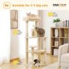 56.3-inch High Indoor Cat Tree, Multi-level Cat Tower With Oversized Hammock, Scratch Column Covered With Sisal