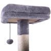 Multi-Level Cat Condo with Hammock & Scratching Posts for Kittens Tall Cat Climbing Stand with Plush Toys - light gray