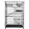 4 Tiers Cat Cage Rolling Metal Cat Playpen Enclosures Cat Kennel House Ferret Crate