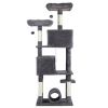 65 inch Cat Tree Cat Tower for Indoor Cats, Large Multi-Level Cat Play House Condo Furniture with Padded Platform Beds, Large Cozy Condos