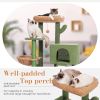 Cactus Cat Tree Cat Tower with Sisal Covered Scratching Post and Cozy Condo Cat Climbing Stand with Plush Perch &Soft Hammock for Indoor Cats(Minimum