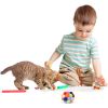 Cat Toy Balls with Bell 3PCS, Colorful Soft Fuzzy Balls Built-in Bell for Cats