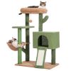 Cactus Cat Tree Cat Tower with Sisal Covered Scratching Post and Cozy Condo Cat Climbing Stand with Plush Perch &Soft Hammock for Indoor Cats(Minimum