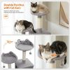 63'' Multi-Level Cat Tree Cat Tower for Indoor Cats with Sisal-Covered Scratching Post, Cozy Cat Condo, Cat Hammock and Wide Top Perch, Grey