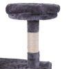 Cat Tree Cat Tower with Scratching Ball, Plush Cushion, Ladder and Condos for Indoor Cats, Gray