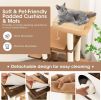 Tangkula Modern Cat Tree for Indoor Cats, 53 Inch Tall Cat Tree Tower with Hammock, Sisal Scratching Posts, Top Perch, Tunnel &