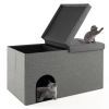 Cat Litter Box Enclosure Hidden Furniture with Urine Proof Litter Mat