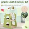 2-Tier Modern Cat Tree for Indoor Cats with Rotatable Sisal Scratching Ball