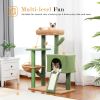 Cactus Cat Tree Cat Tower with Sisal Covered Scratching Post and Cozy Condo Cat Climbing Stand with Plush Perch &Soft Hammock for Indoor Cats(Minimum